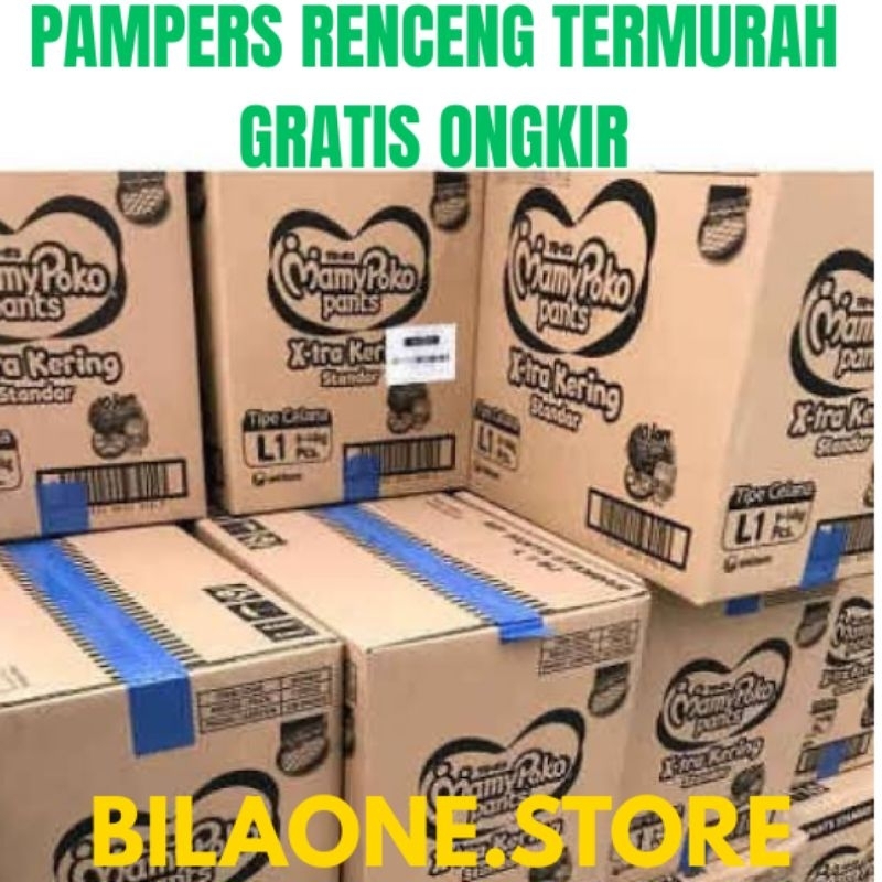 (GRATIS ONGKIR J&T KARGO) PAMPERS MAMY POKO RENCENG 1 KARTON M1/ L1/XL1/XXL1