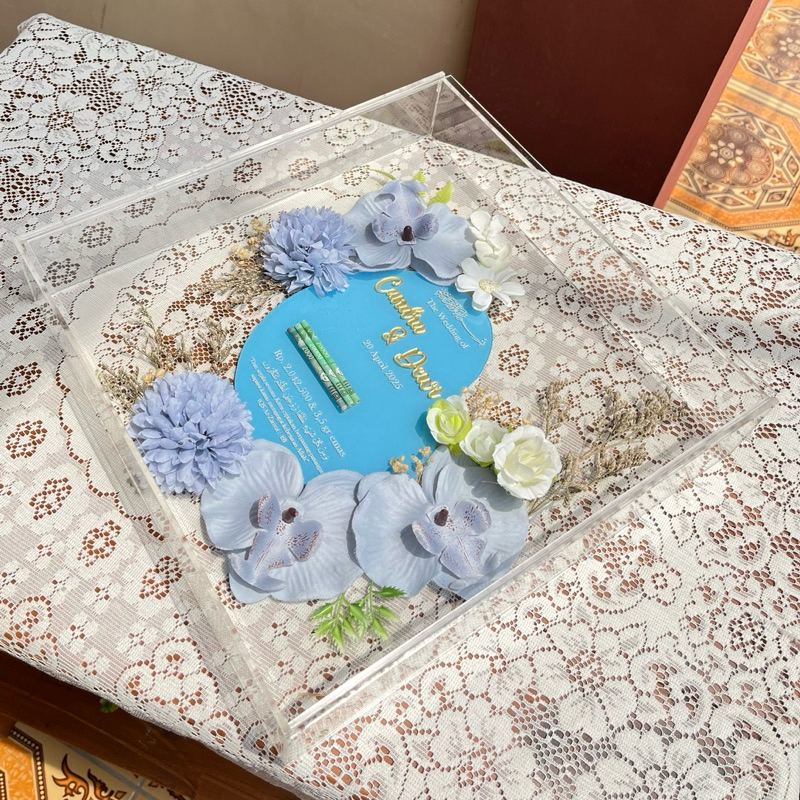 Custom Box Mahar Nikah Frame Akrilik Box Sliding