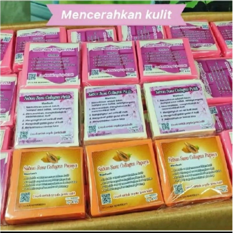 (ORIGINAL BPOM)paket1 lusin 12pcs/ 6 pcs sabun susu collegan by ayu 100 % versi sedang  mencerahkan 