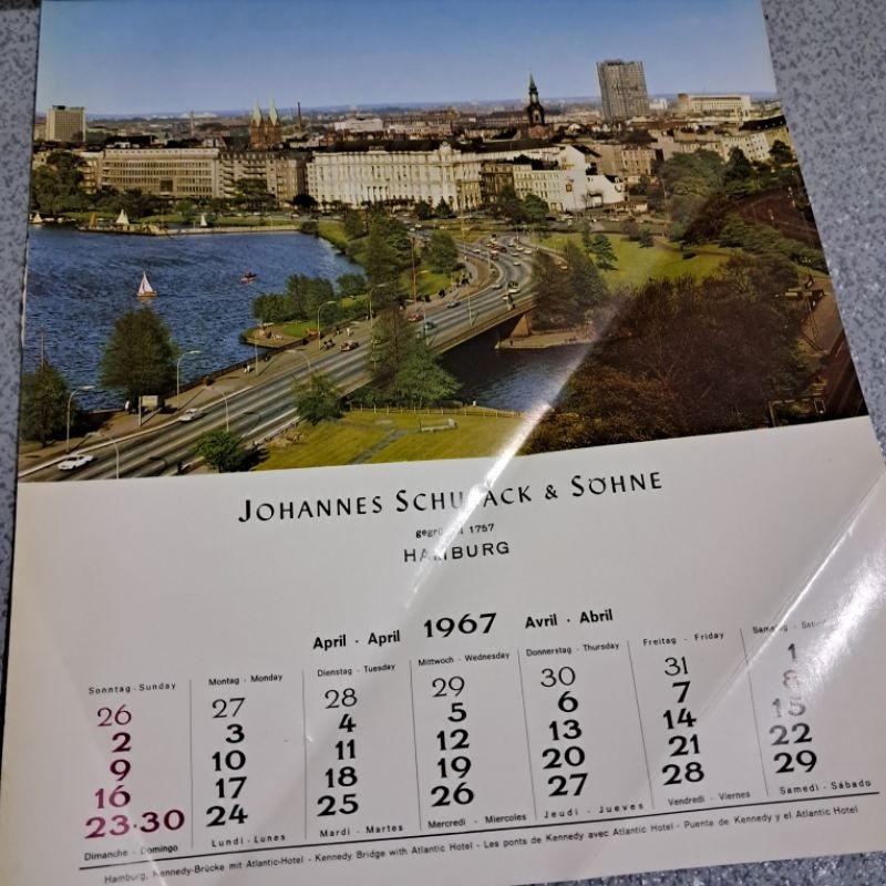 

Kalender asli cetakan tahun 1967 Jerman bulan April 1967 gambar di Jerman