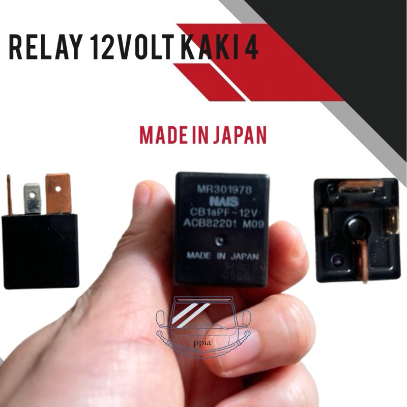 Relay 12v kaki 4 original lelang made in japan Relay 12v kaki 4 nais hitam Relay 12v nais kaki 4 REL