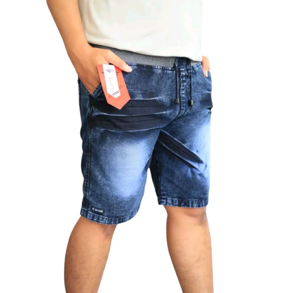 Celana Pendek Pria Pinggang Karet Super Melar Elastis Nyaman Dipakai Motif Sobek Short Pants Cowok J