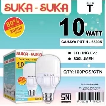paket 10 pcs lampu led10watt berkualitas