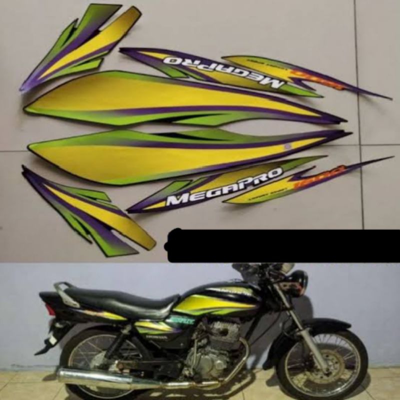 (BISA COD) Striping Megapro Hiu 2003 2004 sticker Decal standar Original Honda Megapro Hiu tahun 200