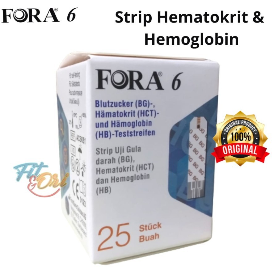 FORA - Strip Gula Darah + Hemoglobin (HB) + Hematokrit / Alat Tes Gula Darah