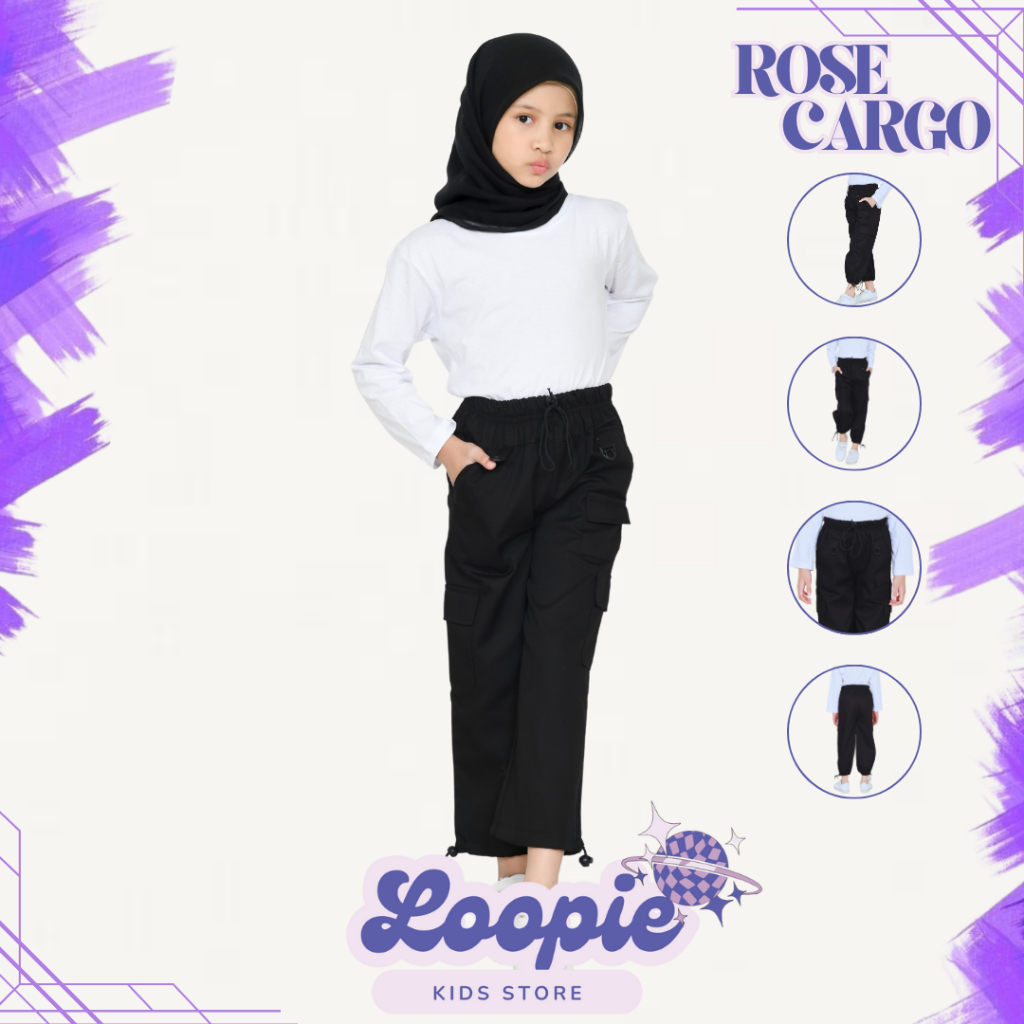 Celana Cargo Anak Rosecargo – Celana Jogger Anak Usia 1-13 Tahun | Loopie Kids