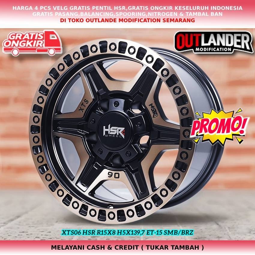 velg offroad/ velg racing lebar 8, velg mobil  Sidekick, Vitara Jimny dll velg hsr xts06 r15