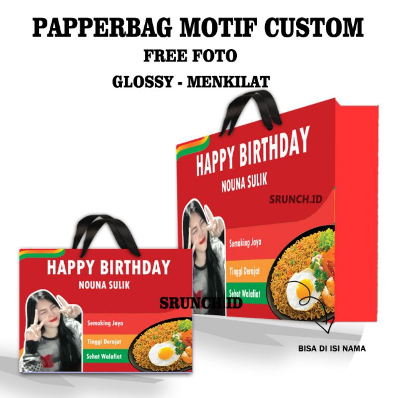 

[1PCS] PAPPERBAG CUSTOM DESAIN LUCU//FREE FOTO//DESAIN//NAMA//DLL