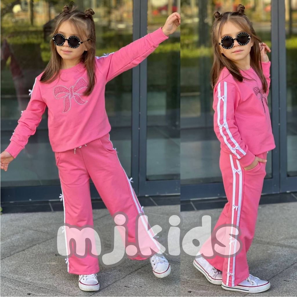 Setelan Sweater Anak Perempuan motif pita Set Baju Anak 3-12 tahun