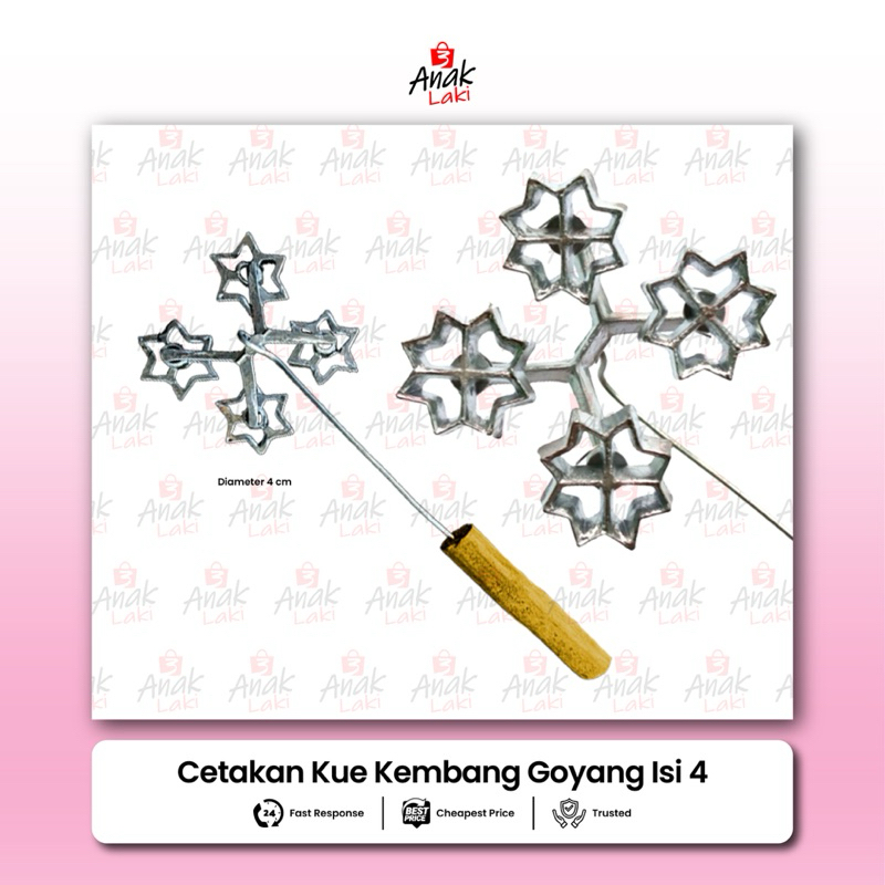 Cetakan Kue Kembang Goyang Isi 4