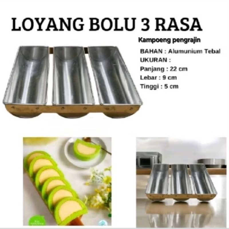 VIRAL....!! Loyang Bolu 3 rasa, Loyang spiku / cetakan kue bolu sekat 3 rasa, cetakan 3 baris pangga