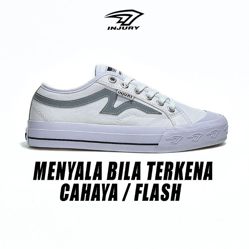Injury - Sepatu Sneakers Unisex Injury Volitans Putih Flash