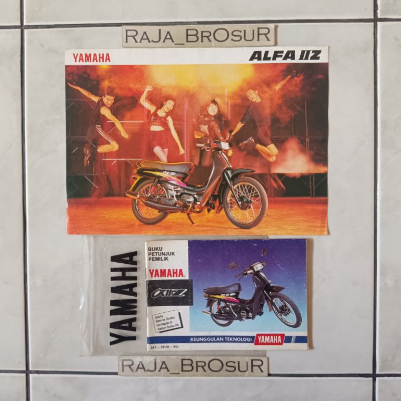 Buku petunjuk pemilik Manual book + Poster brosur katalog flyer jadul lawas Yamaha Alfa IIZ Alfa II 