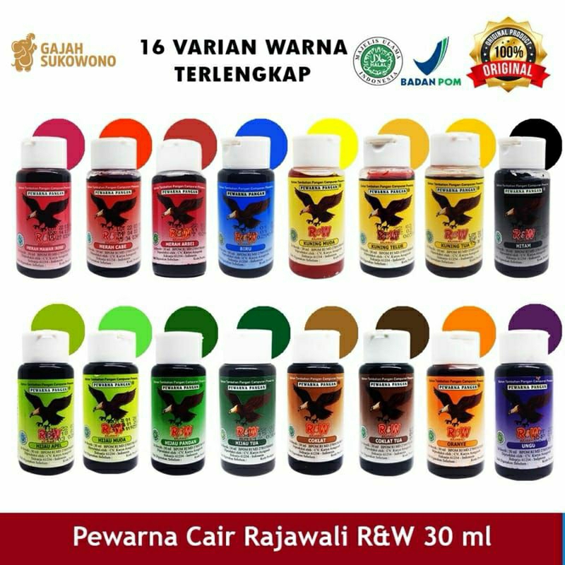 

Pewarna Makanan Kue Rajawali R&W RW 30 ml