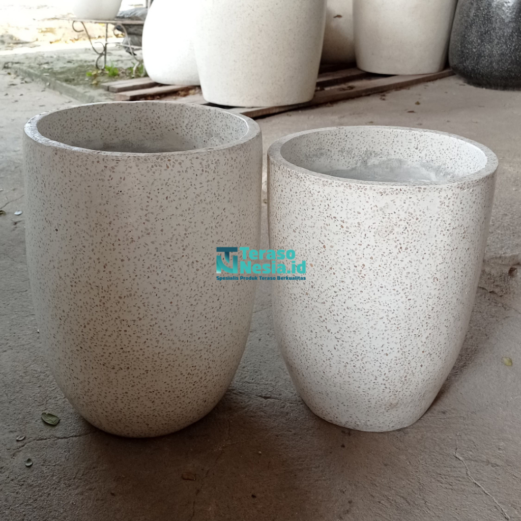 Invoice Pot Teraso Tipe Apolo Mini | Pot Terazzo Apolo Minimalis Outdoor Indoor