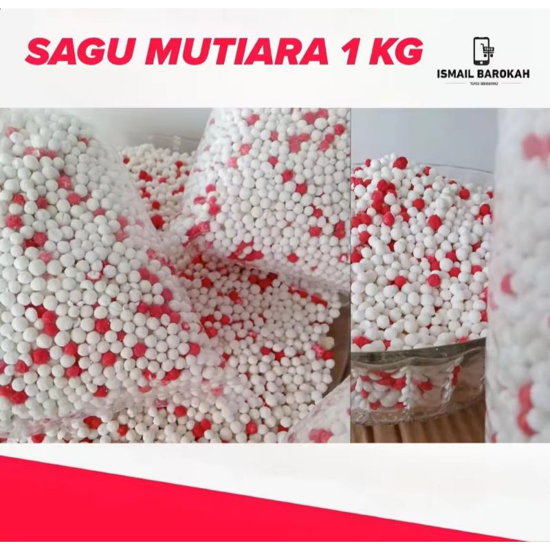 

1 Kg Sagu Mutiara Warna Merah Putih Kualitas Bagus