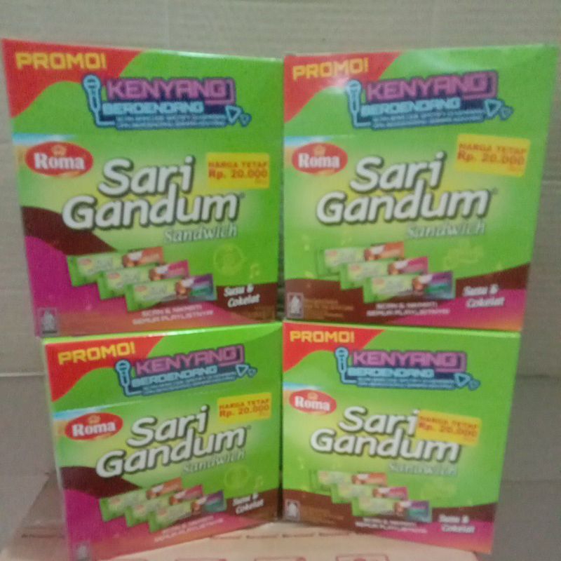 

ROMA SARI GANDUM Sandwich susu dan coklat 1 Box isi 12 pcs