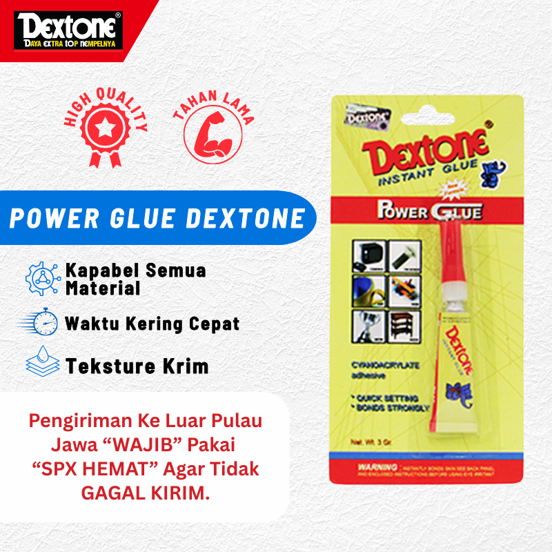 

Dextone Lem Tetes Power Glue Cream Satuan 3 Gr