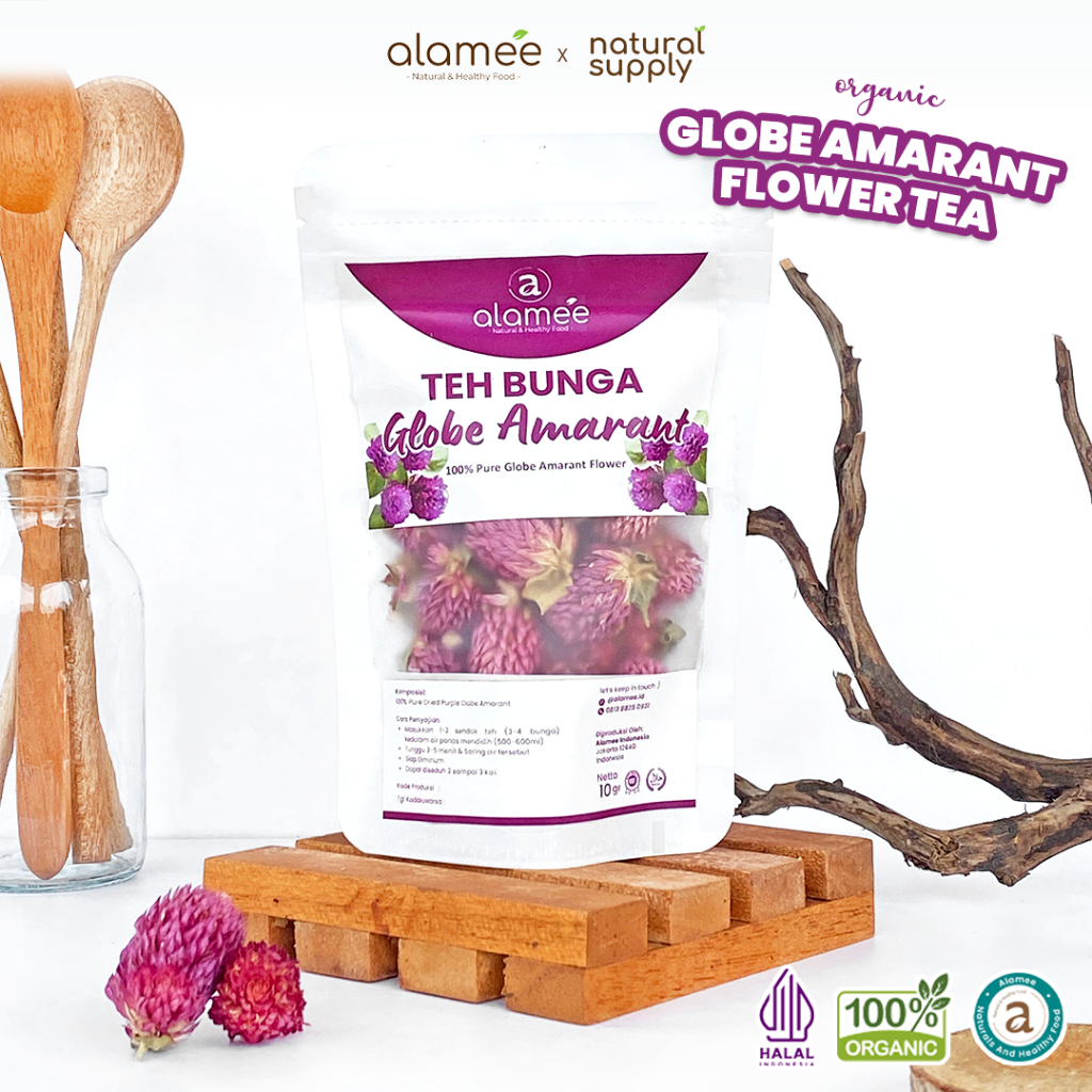 

Teh Bunga Globe Amaranth Tea Herbal Kering Organik Herbal Organic Asli Dried Flower Alami 10 Gr
