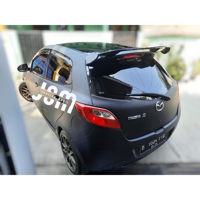 Spoiler Mazda 2 skyactiv maupun Non sky Bahan Plastik ABS model Mugen SLIM