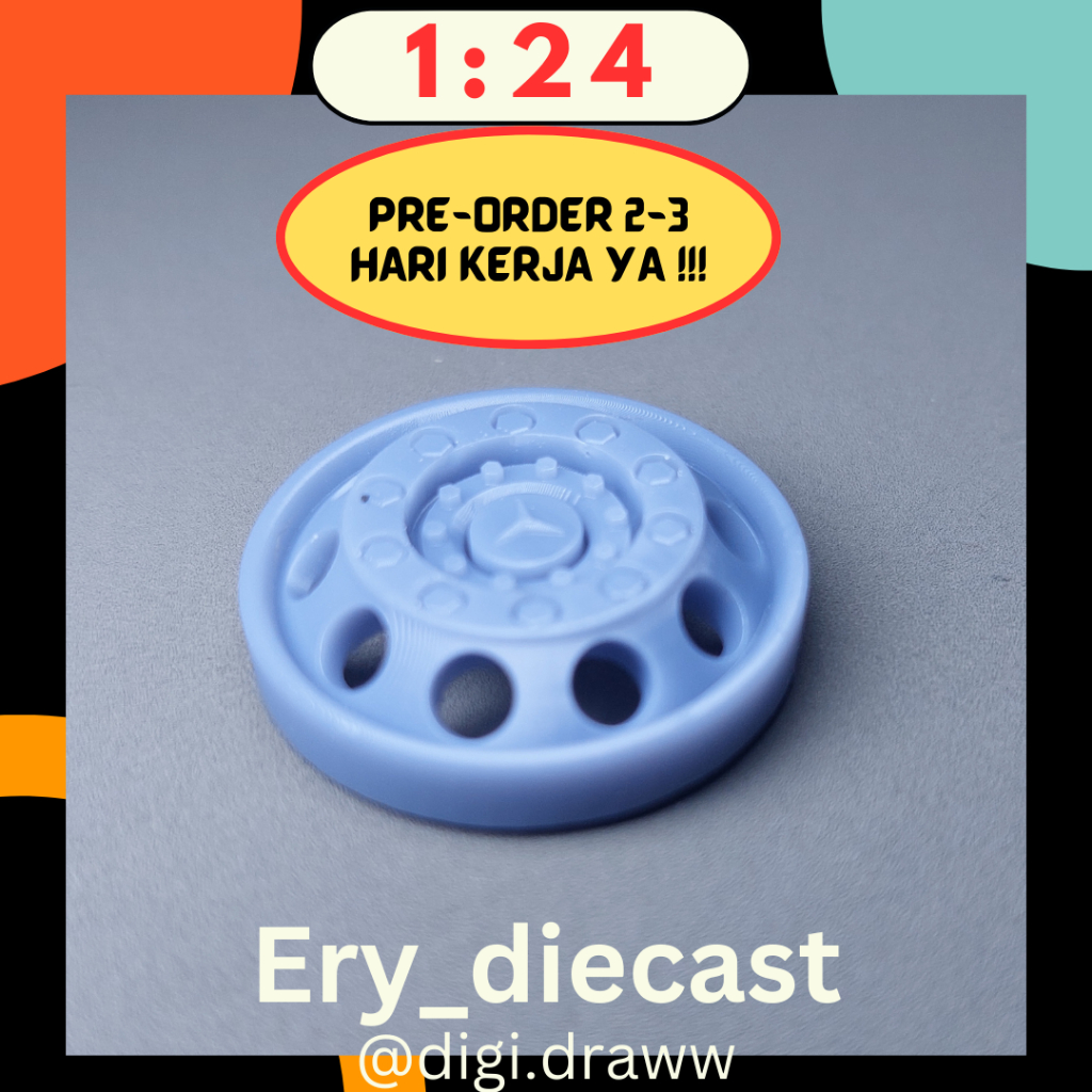 Miniatur velg Bus MERCY RING Skala 1:24 (untuk RKC)