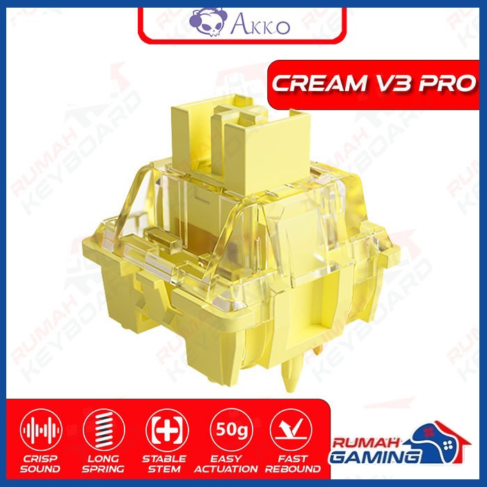 AKKO - CREAM - YELLOW - V3 - Switch - 5 PIN - 50g - PCB Mount - Linear