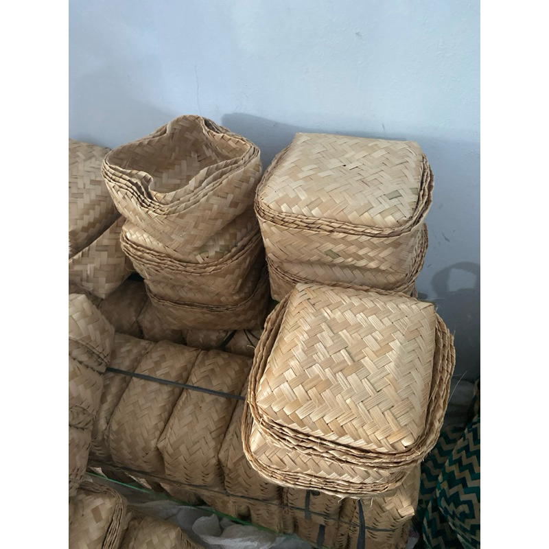 ( Sepasang ) Besek Nasi 15 X 15 Besek Nasi Berkat Besek Souvenir Besek Hampers Besek Snack