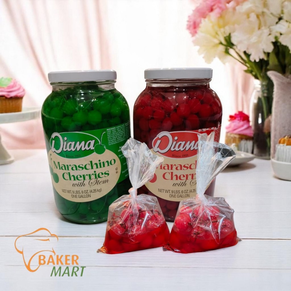 

Cherry Tangkai Merah & Hijau Maraschino 100g