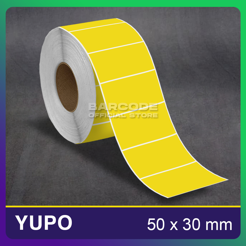 

Custom Label Barcode Bahan Semicoated Thermal Yupo Silvermate Segala Ukuran