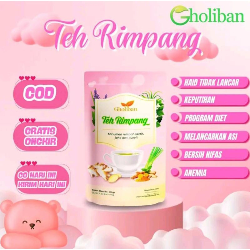 

Teh Rimpang Gholiban Teh Celup Rempah 100% bahan Alami