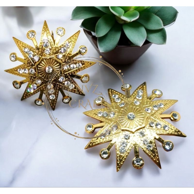 Bros Bintang Tabur Batu Permata Zircon