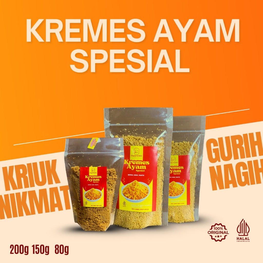 

Kremes Ayam Sepecial 80gr 150gr 200gr Gurih dan Renyah Dapuranku Lauk Saji