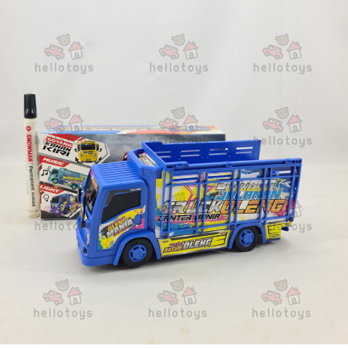 Mainan Anak Mini Truck Oleng Lampu LED dan Bunyi Telolet Dus