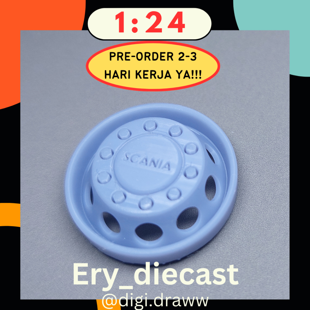 Miniatur velg Bus SCANIA Skala 1:24 (untuk RKC)