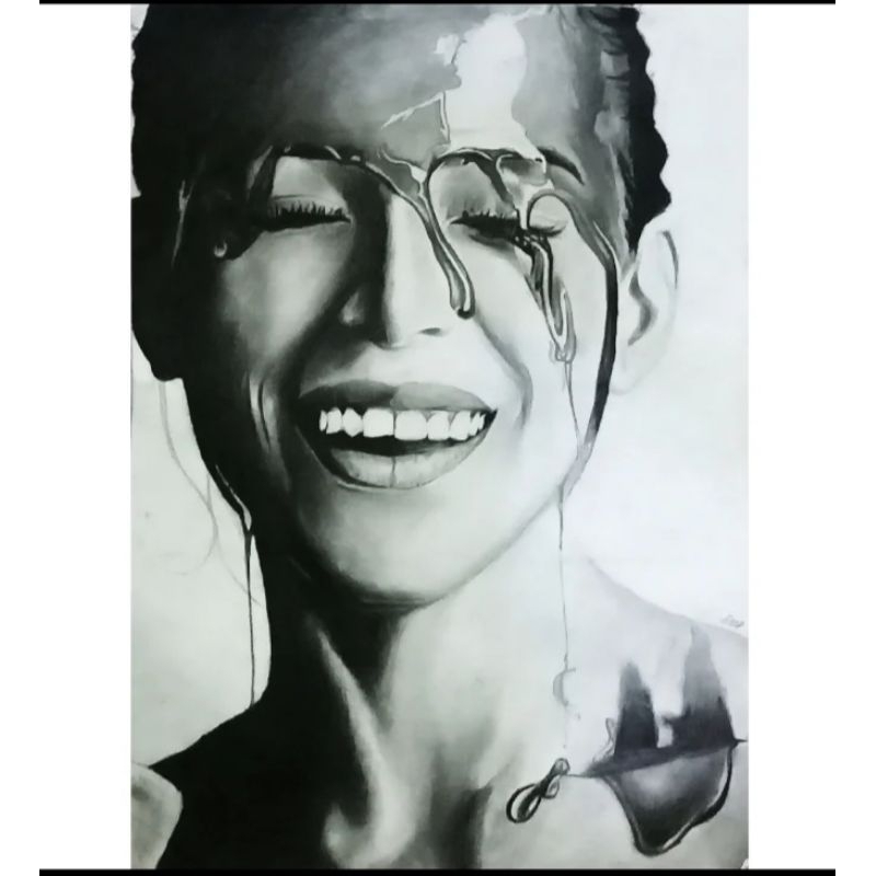 

sketsa wajah hitam putih dikertas A3