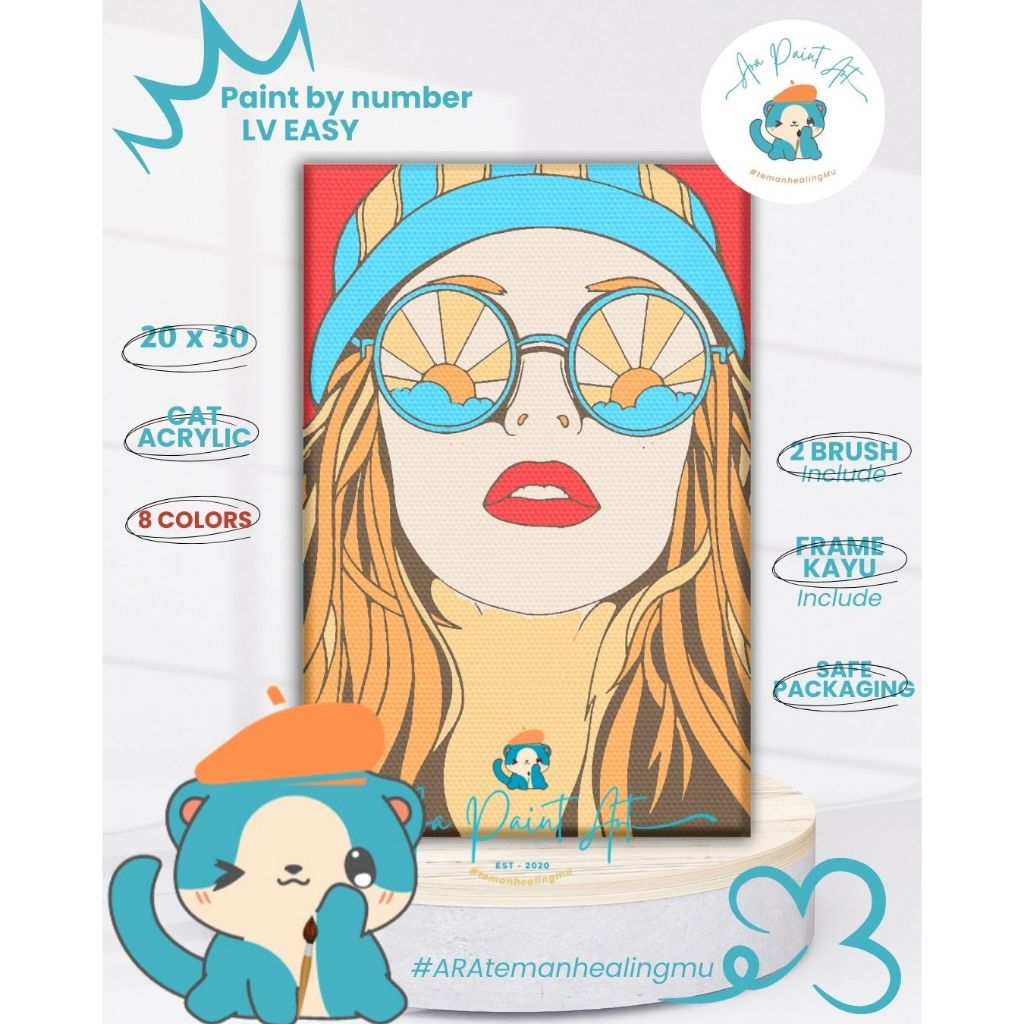 

MISS EMILY SERIES Paint by numbers kit I Painting I Painting by numbers I Kado Wisuda I Kado unik I Kanvas Lukis