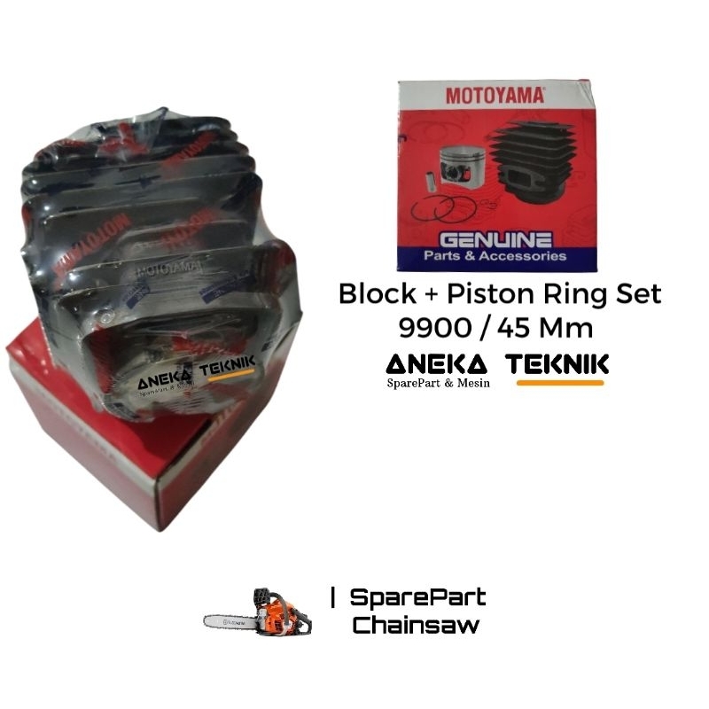 Block Piston Ring Set Chainsaw Senso Sinso Motoyama CS 9900 A / 45 Mm Asli Berkualitas