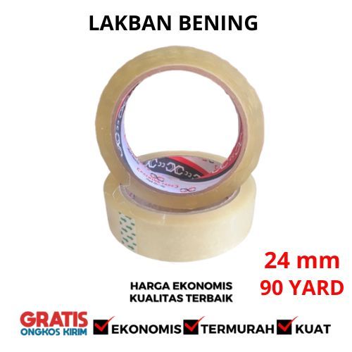 

Solasi Tanggung 24mm Isolasi Bening 90 yard 1 INCH Sedang ecer satuan