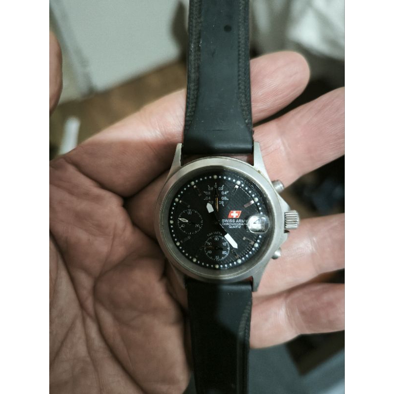 Jam Swiss Army ORI chrono preloved kondisi normal jalan.