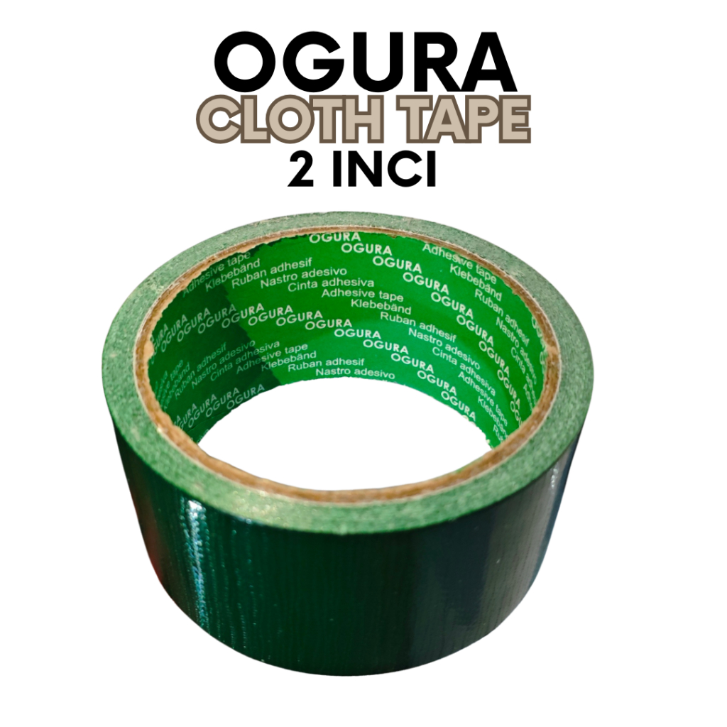 

OGURA Cloth Tape 2 Inci x 10 Hijau lakban kain economis