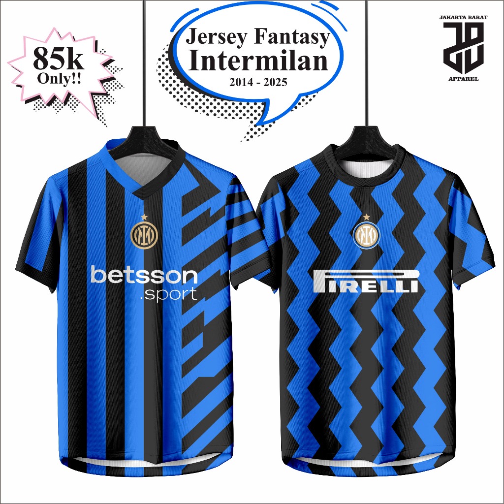 Kaos Jersey Fantasy Intermilan milanisti 2014-2025 Winner Juara UCL Seri A Inter Milan Grade ori