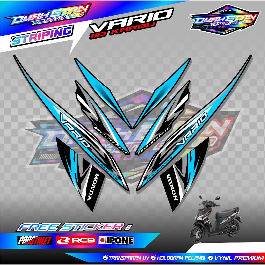 STRIPING VARIASI HONDA VARIO 110 KARBU / STICKER LIST VARIASI MOTOR VARIO 110 KARBU