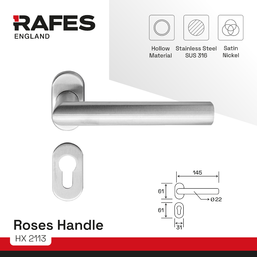 HANDLE PINTU ROSES RAFES ENGLAND | HX 2113