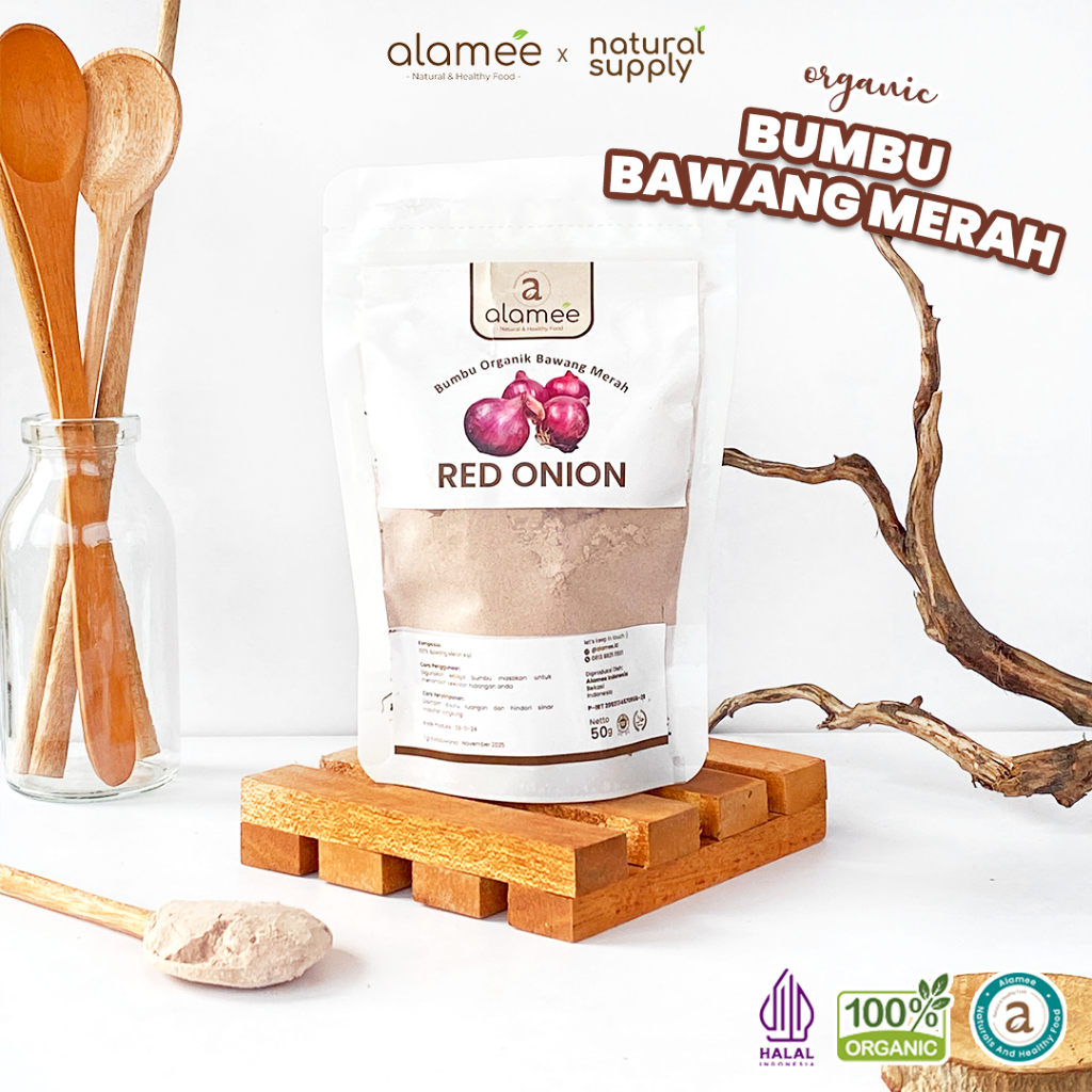 

ALAMEE Bubuk Bawang Merah Red Onion Seasoning Powder Bumbu Dapur Organik Masak Tanpa Campuran 50gr naturalsupply