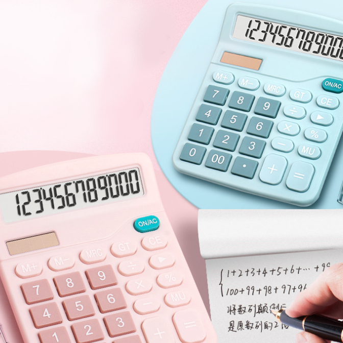 

Kalkulator Surya/ Kalkulator Warna Bergaya 12-Bit kalkulator Simple Macaron Solar Power