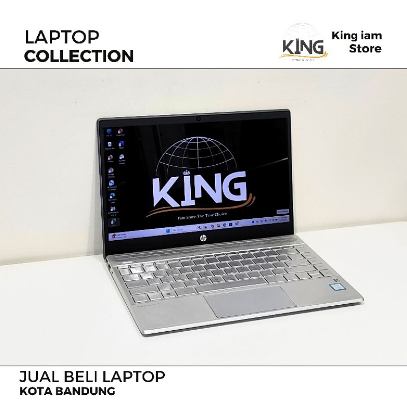 Laptop HP Pavilion 13 i5-8256U RAM 8GB SSD 256GB FHD Slim Cocok Zoom, Ngetik, Nonton