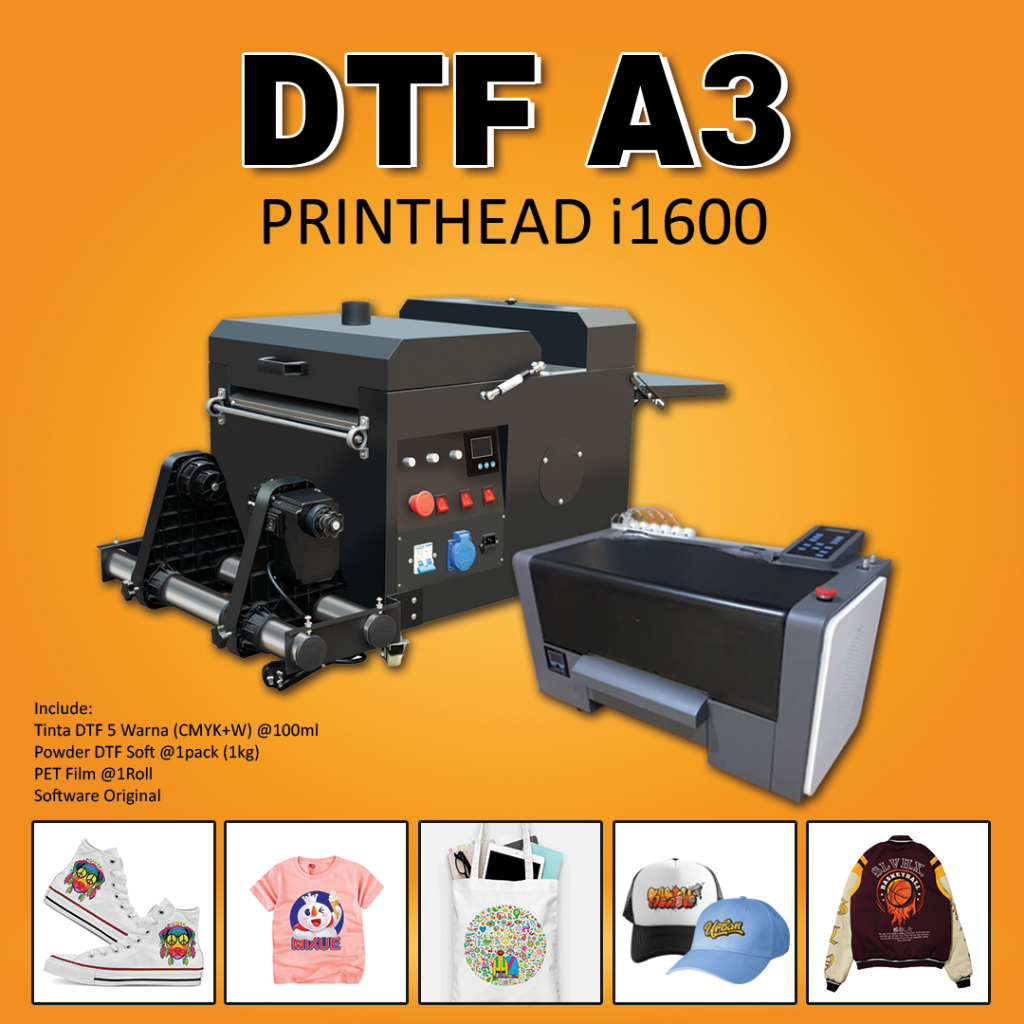 Paket Mesin Sablon Kaos / Printer Sablon DTF Ukuran A3 / 30 CM Build Up Pabrik (Include Peti Kayu) P