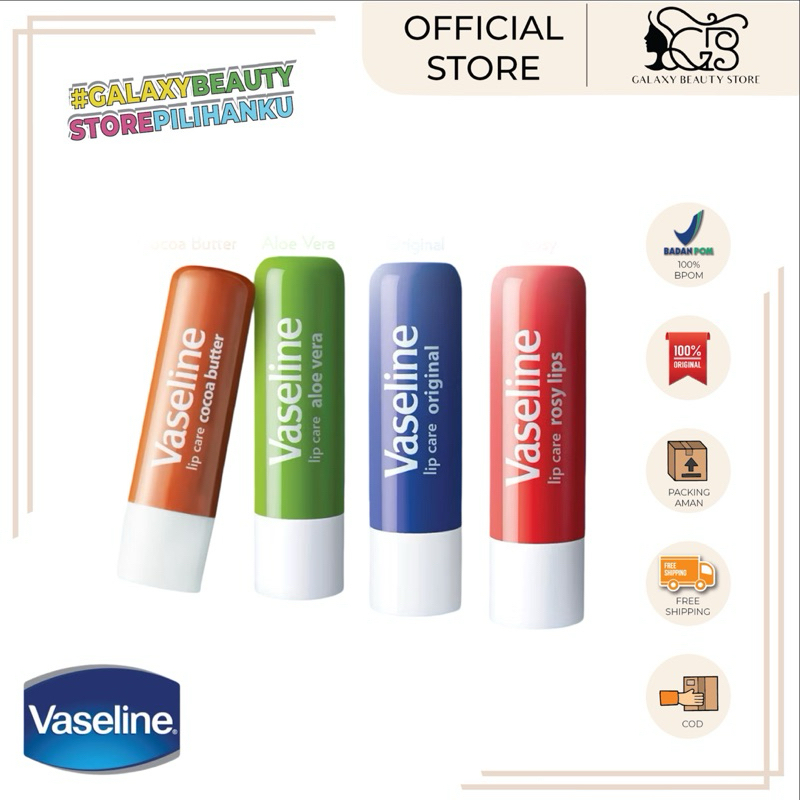 VASELINE Lip Therapy Stick ( Original / Strawberry / Aloevera / Cocoa )
