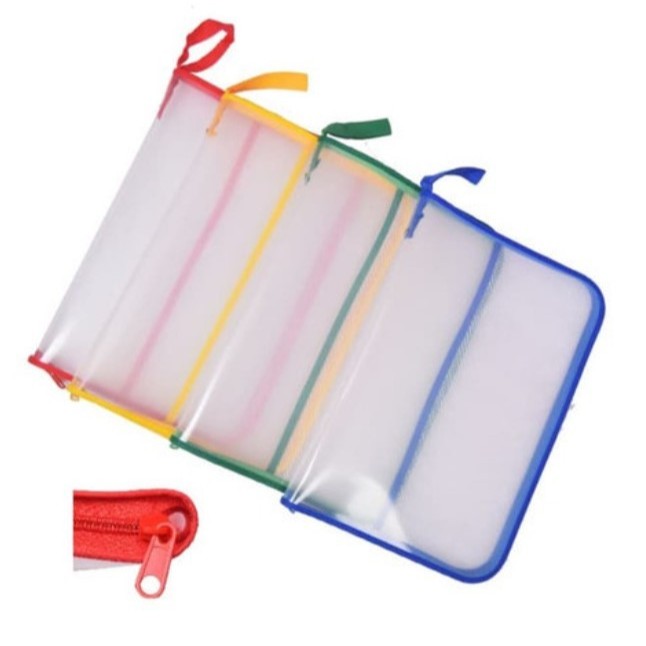 

Map Resleting / Zipper Bag Map Plastik Ukururan Folio Harga Persatu Pcs