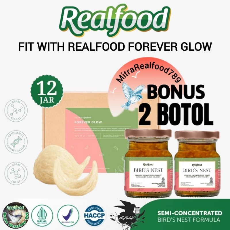 

Realfood Forever Glow 12 Botol Bonus 2 Botol ( Minuman Sarang Burung Walet )
